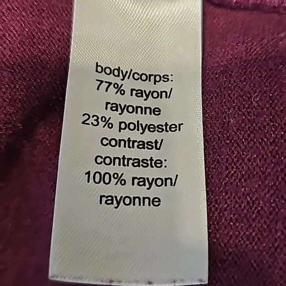 Maurices Purple Cowl neck Sweater with black stripe on each side - Picture 6 of 8